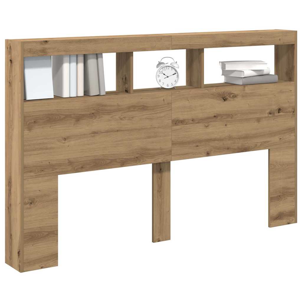 Κεφαλάρι με Αποθηκευτικό Χώρο & LED Artisan Δρυς 160x17x102 εκ. - Pakobazaar
