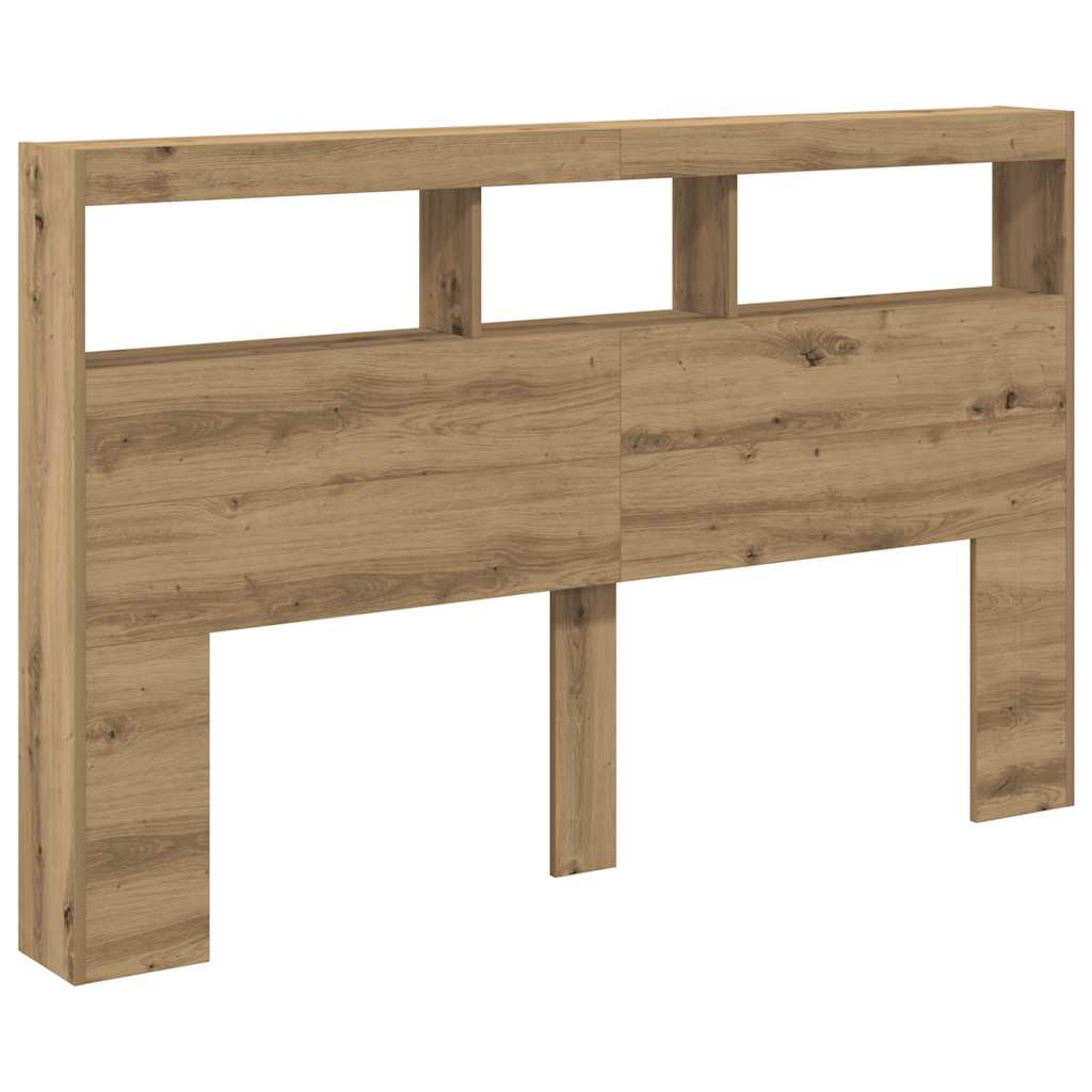 Κεφαλάρι με Αποθηκευτικό Χώρο & LED Artisan Δρυς 160x17x102 εκ. - Pakobazaar