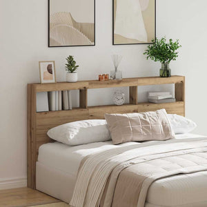 Κεφαλάρι με Αποθηκευτικό Χώρο & LED Artisan Δρυς 180x17x102 εκ. - Pakobazaar