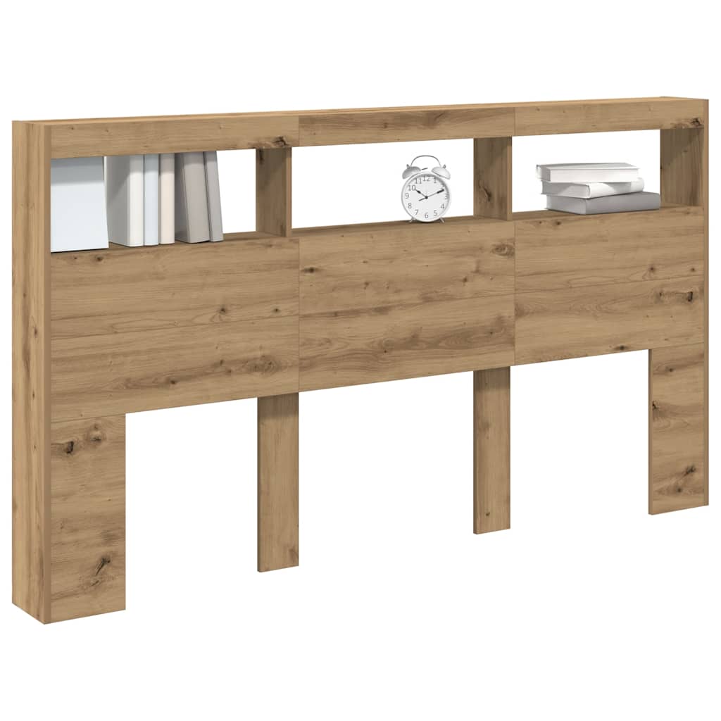 Κεφαλάρι με Αποθηκευτικό Χώρο & LED Artisan Δρυς 180x17x102 εκ. - Pakobazaar