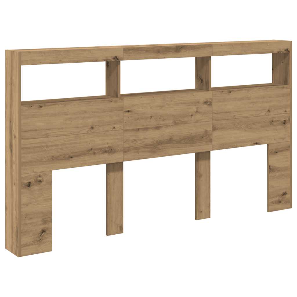 Κεφαλάρι με Αποθηκευτικό Χώρο & LED Artisan Δρυς 180x17x102 εκ. - Pakobazaar