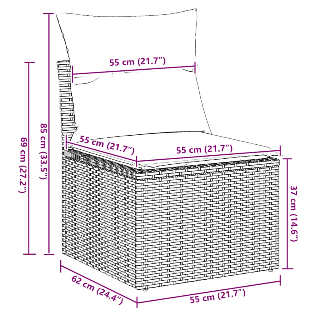 2 τεμαχίων σετ καναπέδες κήπου με μαξιλάρια Καστανός Ακακία - Pakobazaar