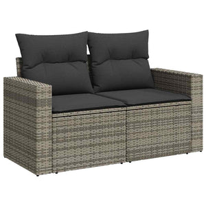 Σετ Σαλονιού Κήπου 7 τεμ. Γκρι Συνθετικό Ρατάν με Μαξιλάρια