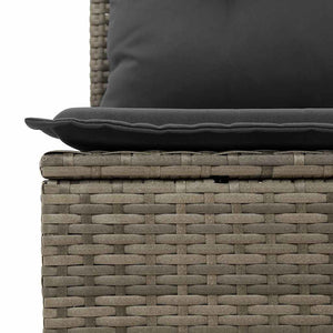 Σαλόνι Κήπου Σετ 9 Τεμαχίων Γκρι Συνθετικό Ρατάν με Μαξιλάρια