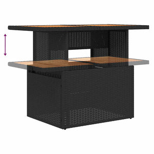 Καναπές Κήπου 6 Τεμαχίων Μαύρο από Συνθετικό Ρατάν με Μαξιλάρια - Pakobazaar