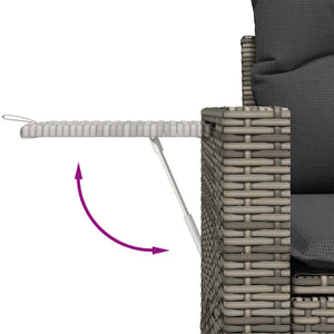 Σαλόνι Κήπου Σετ 8 Τεμαχίων Γκρι Συνθετικό Ρατάν με Μαξιλάρια