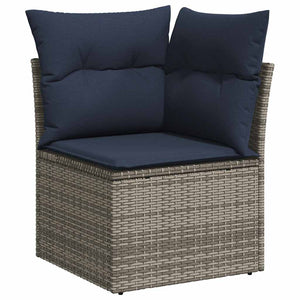 Σαλόνι Κήπου 5 Τεμαχίων Γκρι από Συνθετικό Ρατάν με Μαξιλάρια
