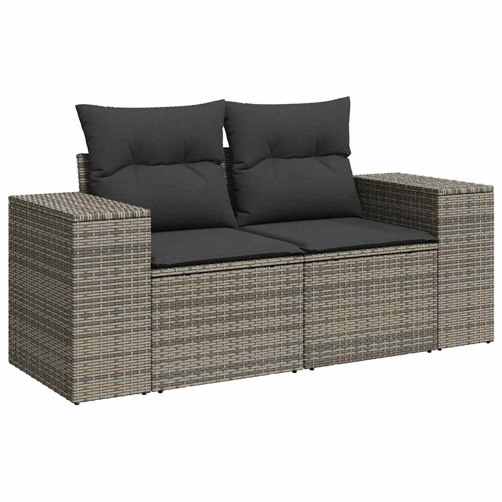 Σαλόνι Κήπου Σετ 9 Τεμαχίων Γκρι Συνθετικό Ρατάν με Μαξιλάρια - Pakobazaar