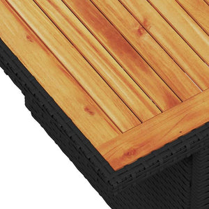 Καναπές Κήπου 6 Τεμαχίων Μαύρο Συνθετικό Ρατάν Μαξιλάρια Ακακία - Pakobazaar