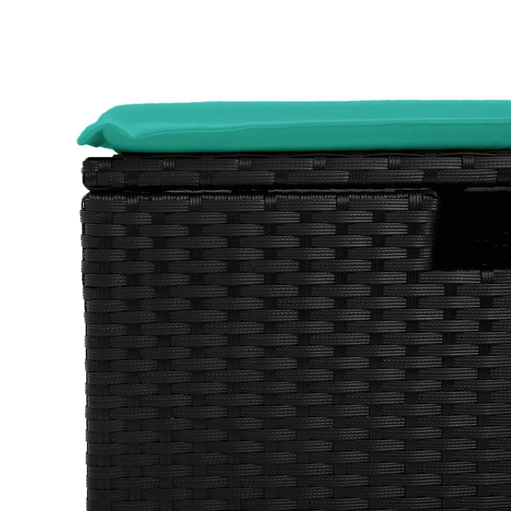 Καναπές Κήπου 6 Τεμαχίων Μαύρο Συνθετικό Ρατάν Μαξιλάρια Ακακία - Pakobazaar