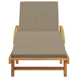 Ξαπλώστρα με μαξιλάρι Taupe 200 x 67 x 84εκ Μασίφ ξύλο ακακίας - Pakobazaar