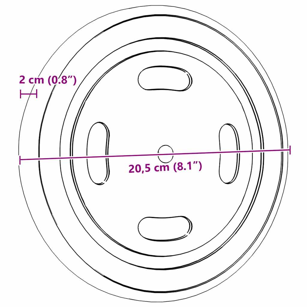 Ευρυχωροί Τροχοί με τροχούς 2 pcs Καφέ 20.5 x 20.5 x 2 εκ.