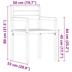 Καρέκλες Κήπου 4 τεμ. 50x53x80 εκ. από Μασίφ Ξύλο Ακακίας