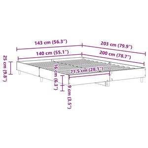 Πλαίσιο κρεβατιού χωρίς στρώμα 140x200 εκ. Επεξεργασμένο Ξύλο