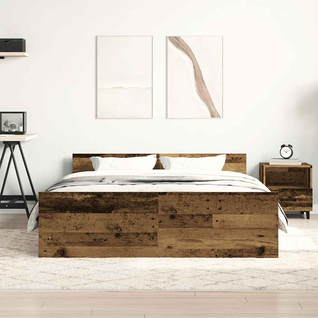 Πλαίσιο κρεβατιού χωρίς στρώμα 120x190 εκ. Επεξεργασμένο Ξύλο - Pakobazaar
