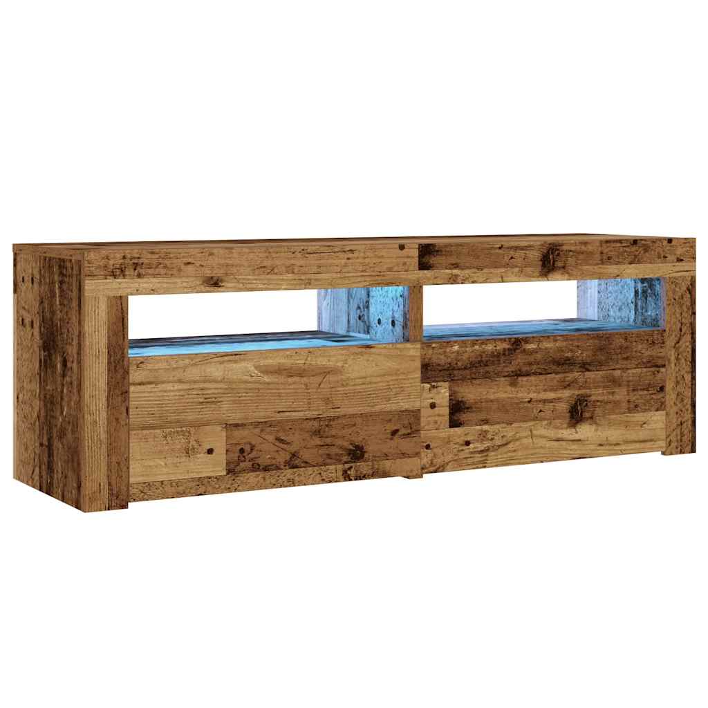 Κομοδίνα με LED 2 τεμ. Παλιό ξύλο 60 x 35 x 40 εκ. - Pakobazaar