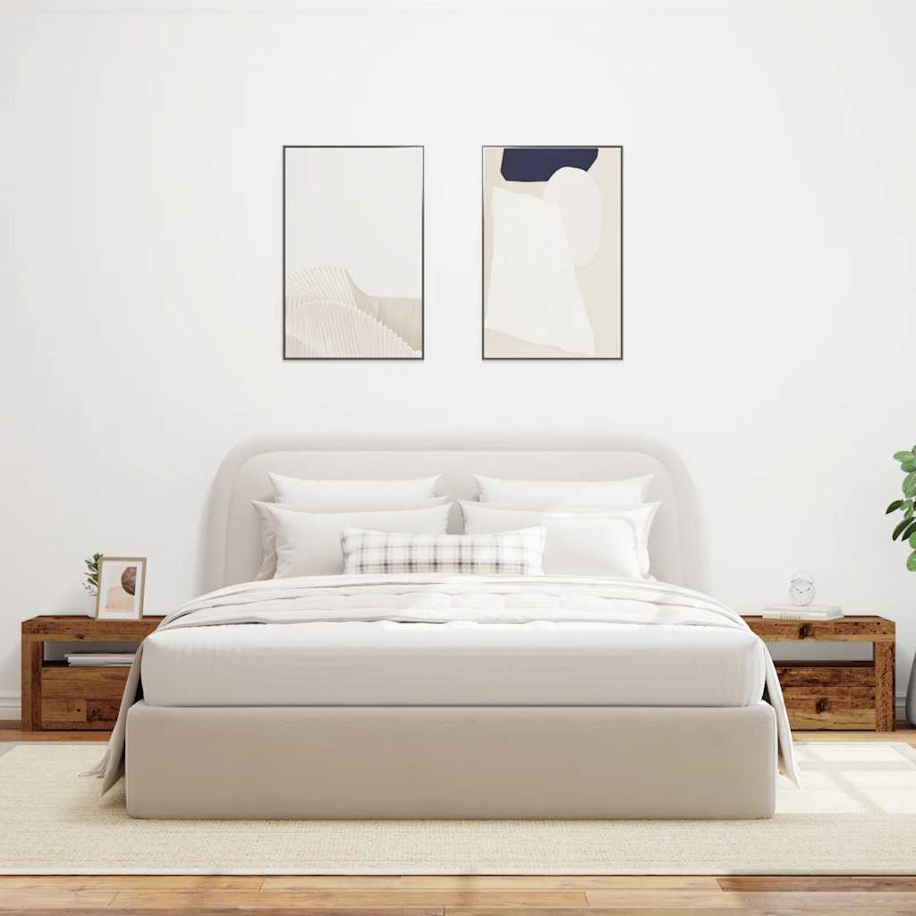 Κομοδίνα με LED 2 τεμ. Παλιό ξύλο 60 x 35 x 40 εκ. - Pakobazaar