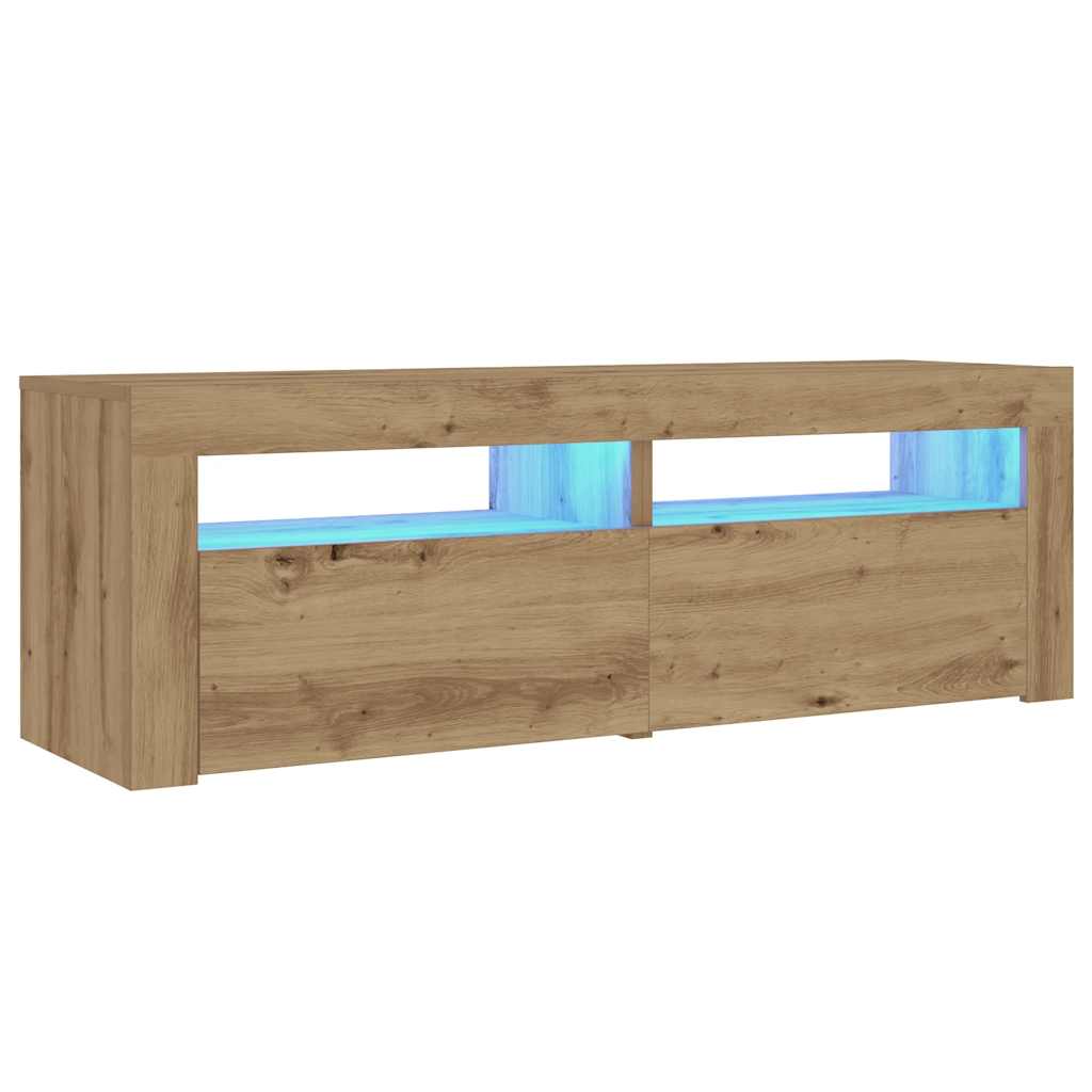 Κομοδίνα με LED 2 τεμ. τεχνίτης Δρυς 60 x 35 x 40 εκ.