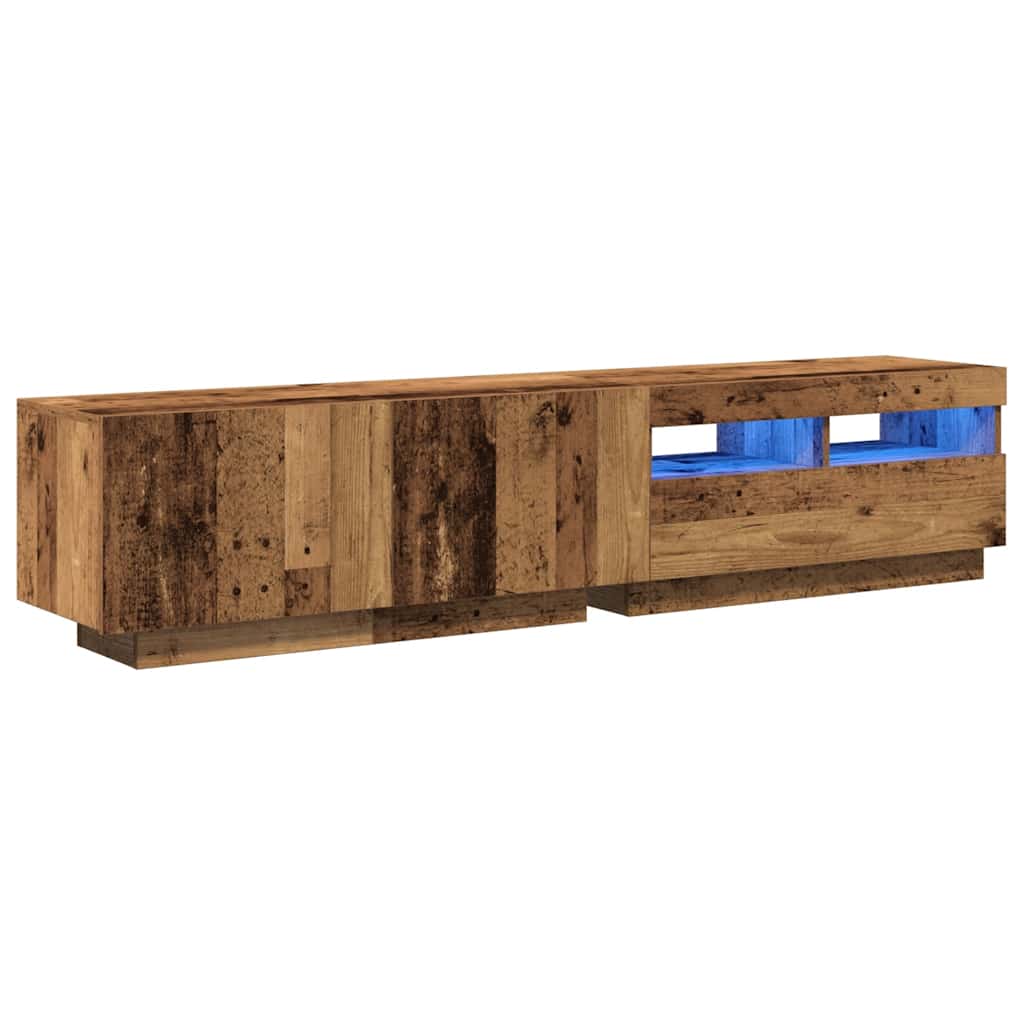 Έπιπλο Τηλεόρασης LED Όψη Παλαιού Ξύλου 180x35x40 εκ.Επεξ. Ξύλο - Pakobazaar