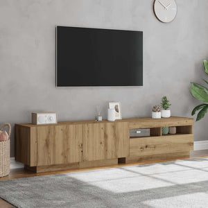 Έπιπλο Τηλεόρασης με LED Αρτισιανή Δρυς 180x35x40 εκ Επεξ.Ξύλο - Pakobazaar
