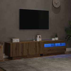 Έπιπλο Τηλεόρασης με LED Αρτισιανή Δρυς 180x35x40 εκ Επεξ.Ξύλο - Pakobazaar