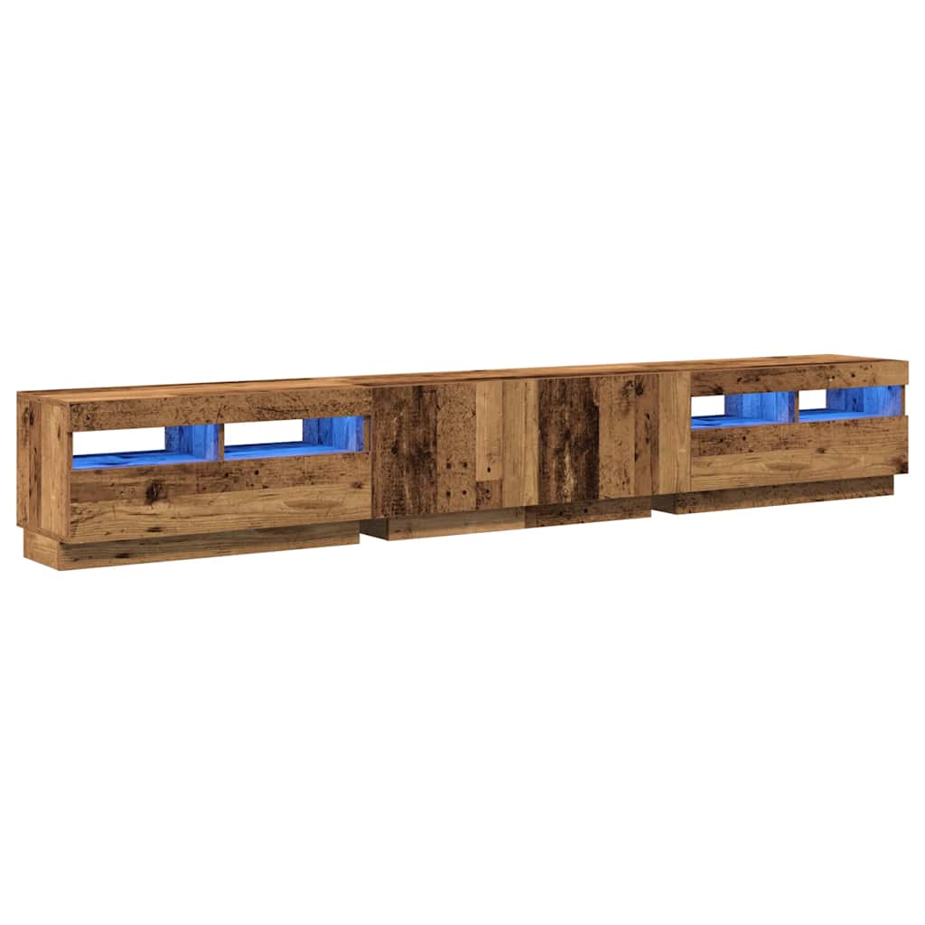 Έπιπλο Τηλεόρασης LED Όψη Παλαιού Ξύλου 260x35x40 εκ.Επεξ. Ξύλο - Pakobazaar