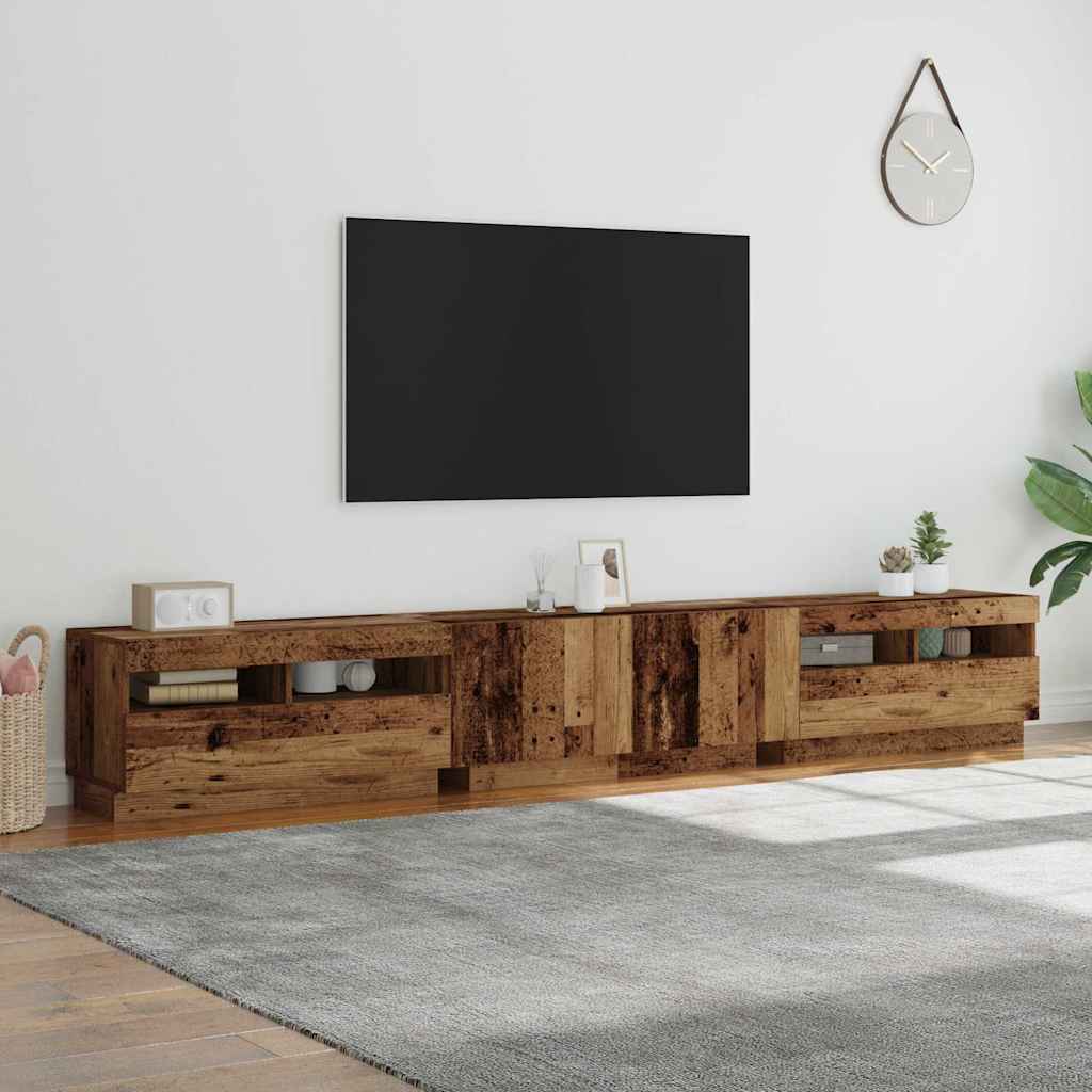 Έπιπλο Τηλεόρασης LED Όψη Παλαιού Ξύλου 260x35x40 εκ.Επεξ. Ξύλο - Pakobazaar