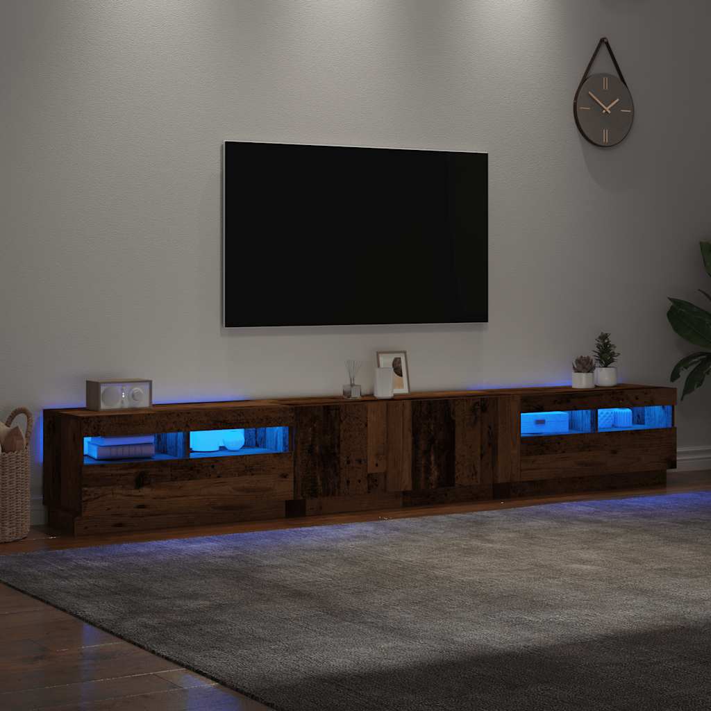 Έπιπλο Τηλεόρασης LED Όψη Παλαιού Ξύλου 260x35x40 εκ.Επεξ. Ξύλο - Pakobazaar