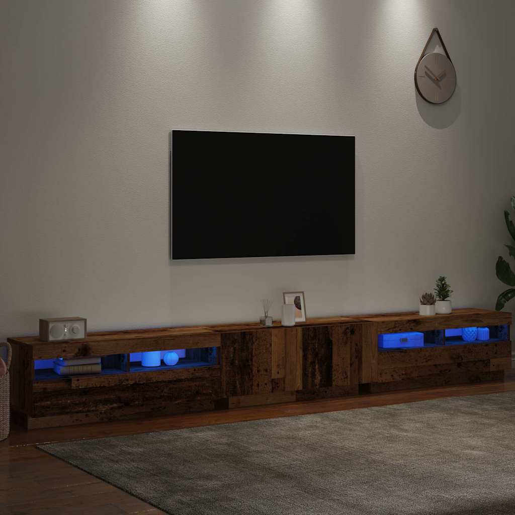 Έπιπλο Τηλεόρασης LED Όψη Παλαιού Ξύλου 300x35x40 εκ.Επεξ. Ξύλο - Pakobazaar