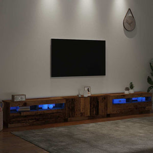 Έπιπλο Τηλεόρασης LED Όψη Παλαιού Ξύλου 300x35x40 εκ.Επεξ. Ξύλο - Pakobazaar