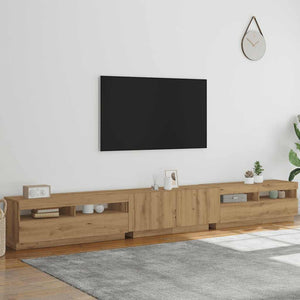Έπιπλο Τηλεόρασης με LED Αρτισιανή Δρυς 300x35x40 εκ Επεξ.Ξύλο - Pakobazaar