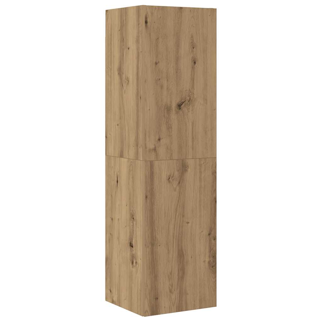 Σετ ντουλαπιών τηλεόρασης 4 τεμαχίων Επιτοίχιο Τεχνικής Δρυς