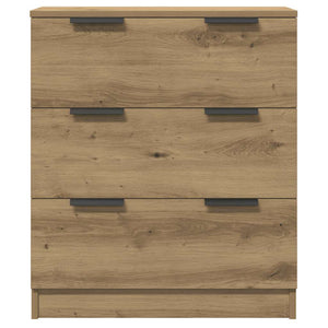 Μπουφές 3 τμχ Δρυς τεχνίτης 60x30x70 cm Επεξεργασμένο ξύλο