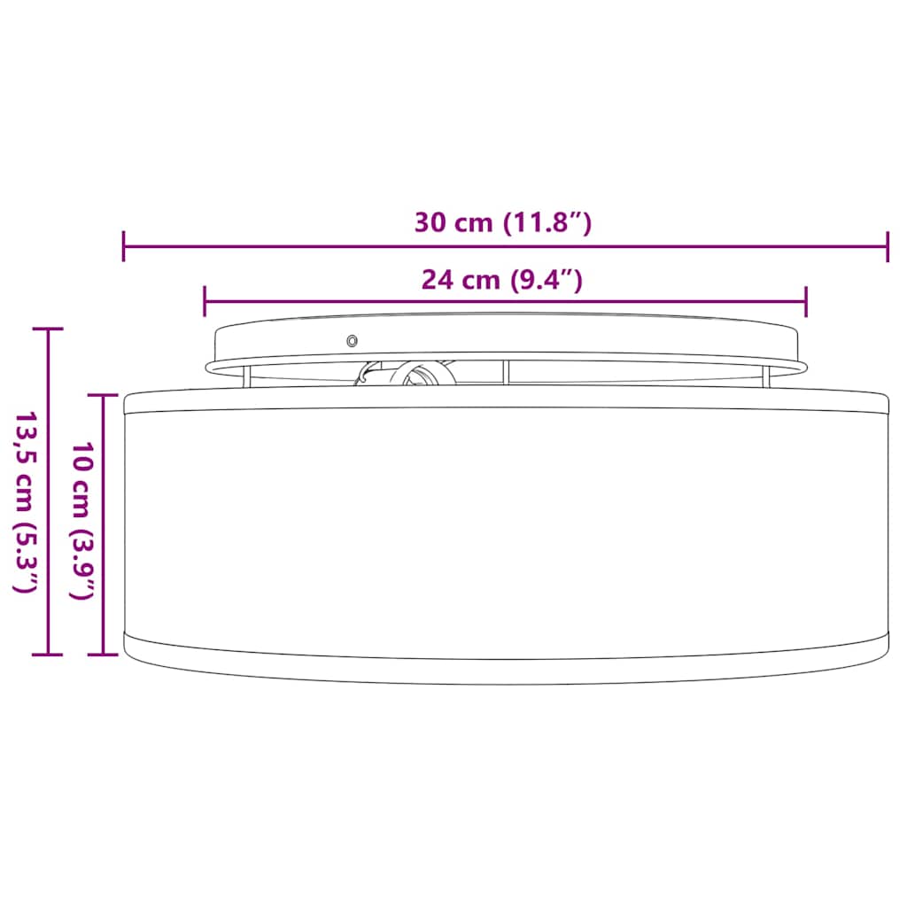 Λάμπα Οροφής με προβολείς Λευκό 30 x 30 x 13,5 εκ ύφασμα - Pakobazaar