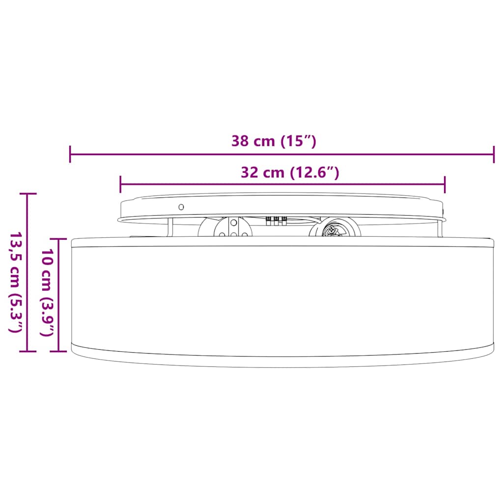 Λάμπα Οροφής με προβολείς Μαύρο 38 x 38 x 13,5 εκ ύφασμα - Pakobazaar