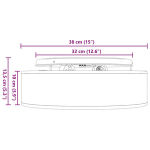 Λάμπα Οροφής με προβολείς Taupe 38 x 38 x 13,5 εκ ύφασμα - Pakobazaar