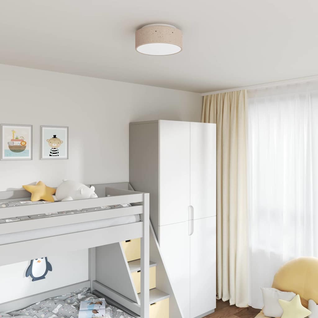 Λάμπα Οροφής με προβολείς Taupe 30 x 30 x 13,5 εκ ύφασμα - Pakobazaar