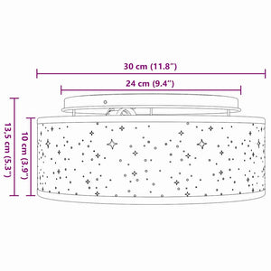 Λάμπα Οροφής με προβολείς Taupe 30 x 30 x 13,5 εκ ύφασμα - Pakobazaar