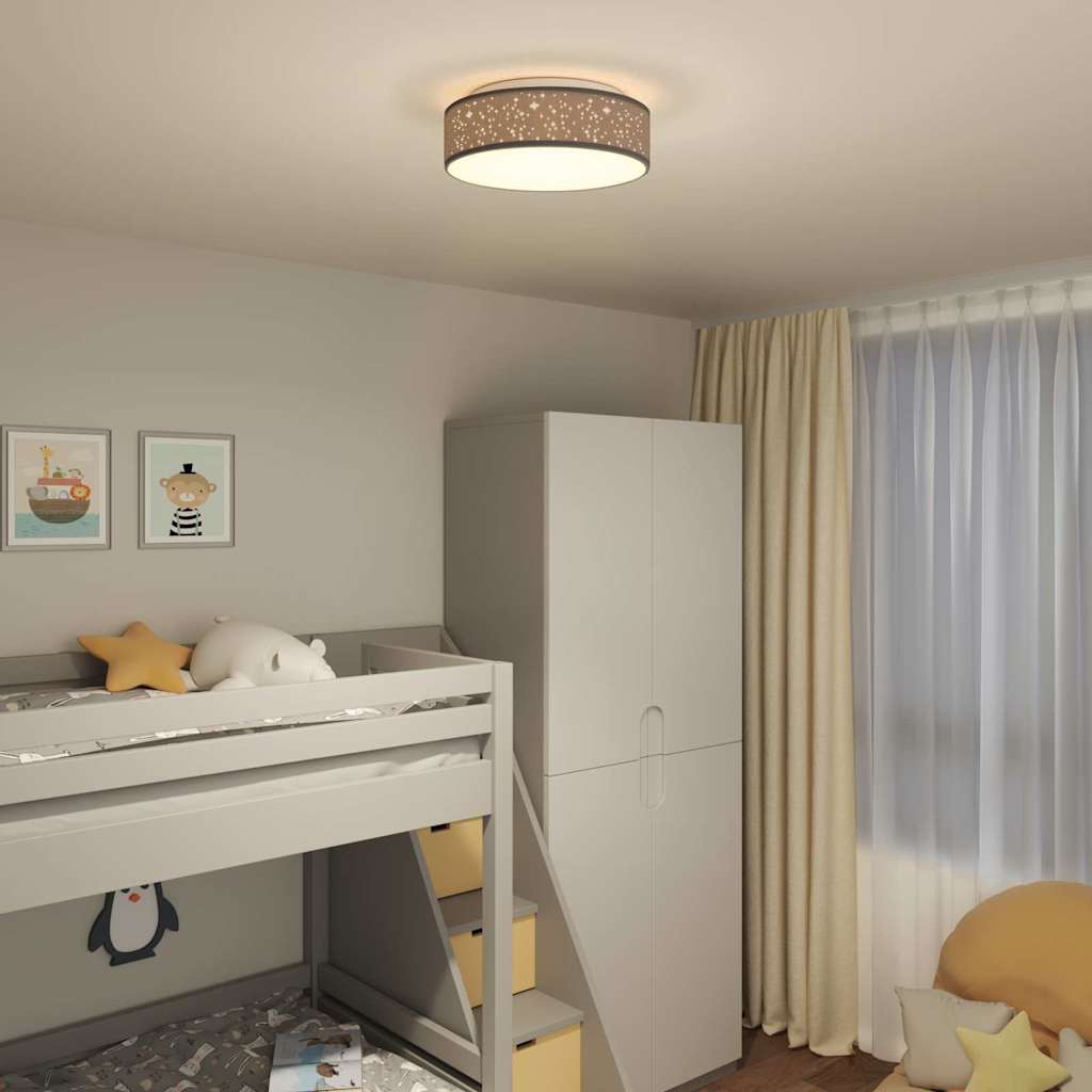 Λάμπα Οροφής με προβολείς Μαύρο 38 x 38 x 13,5 εκ ύφασμα - Pakobazaar