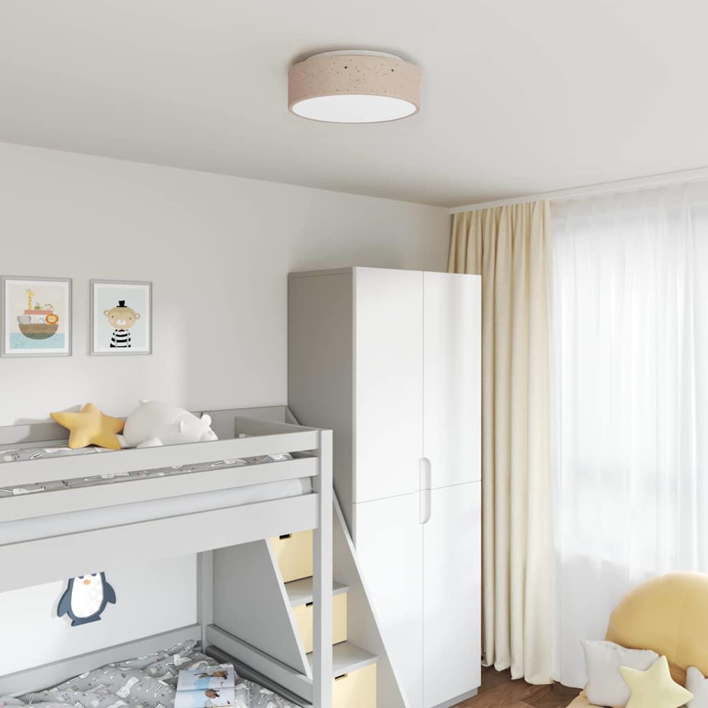 Λάμπα Οροφής με προβολείς Taupe 38 x 38 x 13,5 εκ ύφασμα - Pakobazaar