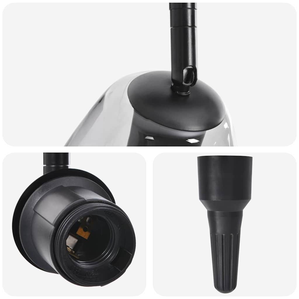 Σποτ οροφής Μαύρο 13 x 13 x 26 εκ. Γυαλί και Μέταλλο - Pakobazaar