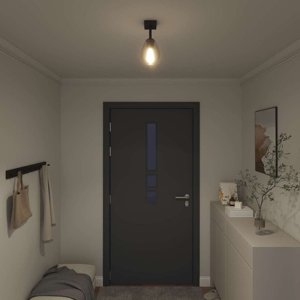 Σποτ οροφής Μαύρο 13 x 13 x 26 εκ. Γυαλί και Μέταλλο - Pakobazaar