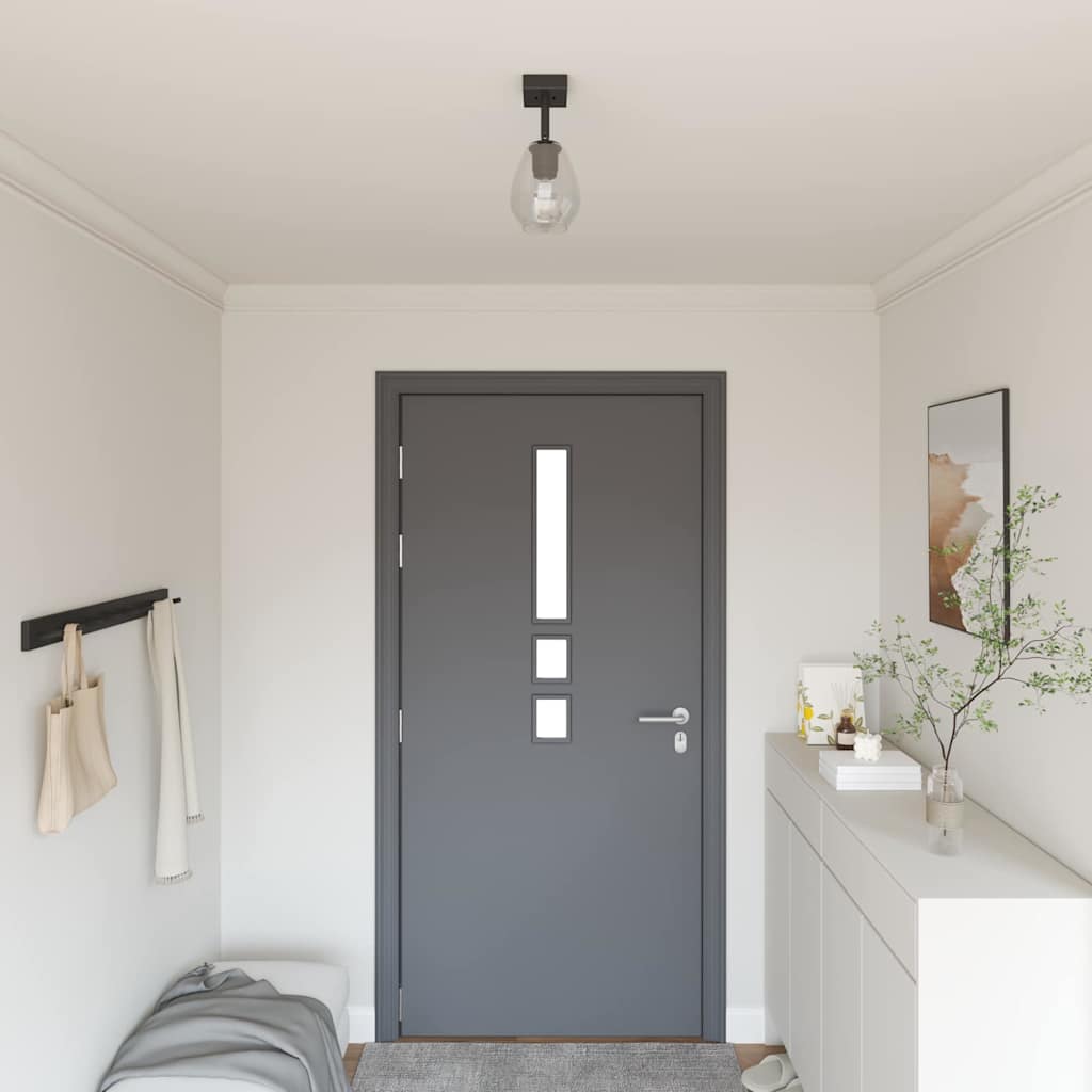 Σποτ οροφής Μαύρο 13 x 13 x 26 εκ. Γυαλί και Μέταλλο - Pakobazaar