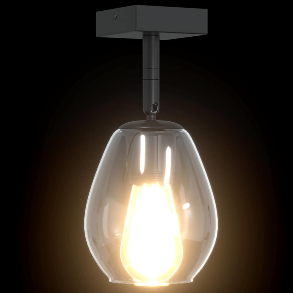 Σποτ οροφής Μαύρο 13 x 13 x 26 εκ. Γυαλί και Μέταλλο - Pakobazaar