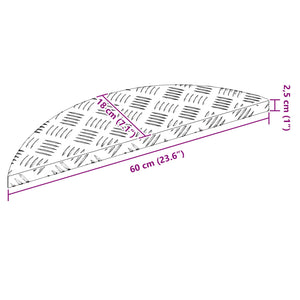 Σκαλοπάτι Ημισέληνος 5 pcs Ασημί 60 x 18 x 2,5 εκ. Αλουμίνιο - Pakobazaar