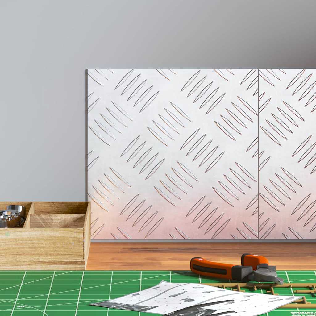 Σκαλοπάτι τετράγωνο 2 pcs Ασημί 20 x 20 cm Αλουμίνιο - Pakobazaar