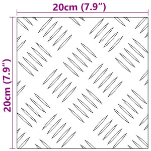 Σκαλοπάτι τετράγωνο 2 pcs Ασημί 20 x 20 cm Αλουμίνιο - Pakobazaar