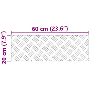 Σκαλοπάτι Ορθογώνιος 4 pcs Ασημί 60 x 20 cm Αλουμίνιο - Pakobazaar