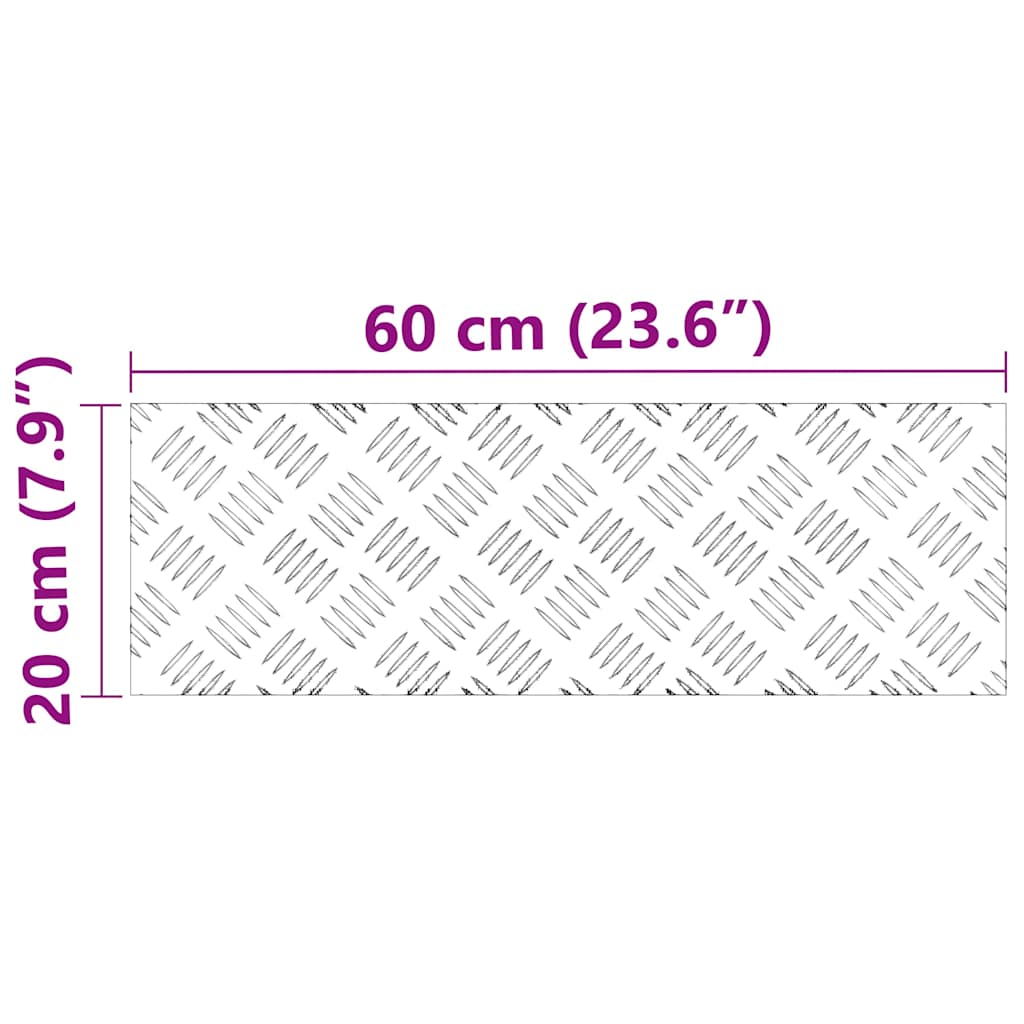 Σκαλοπάτι Ορθογώνιος 2 pcs Ασημί 60 x 20 cm Αλουμίνιο - Pakobazaar