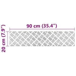 Σκαλοπάτι Ορθογώνιος 2 pcs Ασημί 90 x 20 cm Αλουμίνιο - Pakobazaar